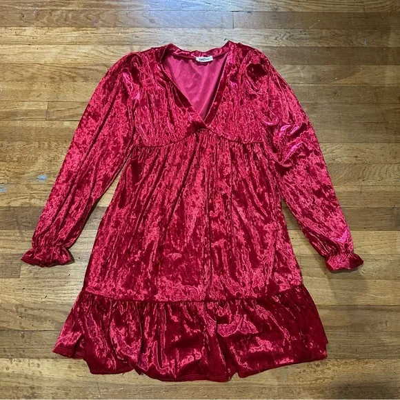 Pinkblush Red Velvet Mini Dress - Picture 2 of 5
